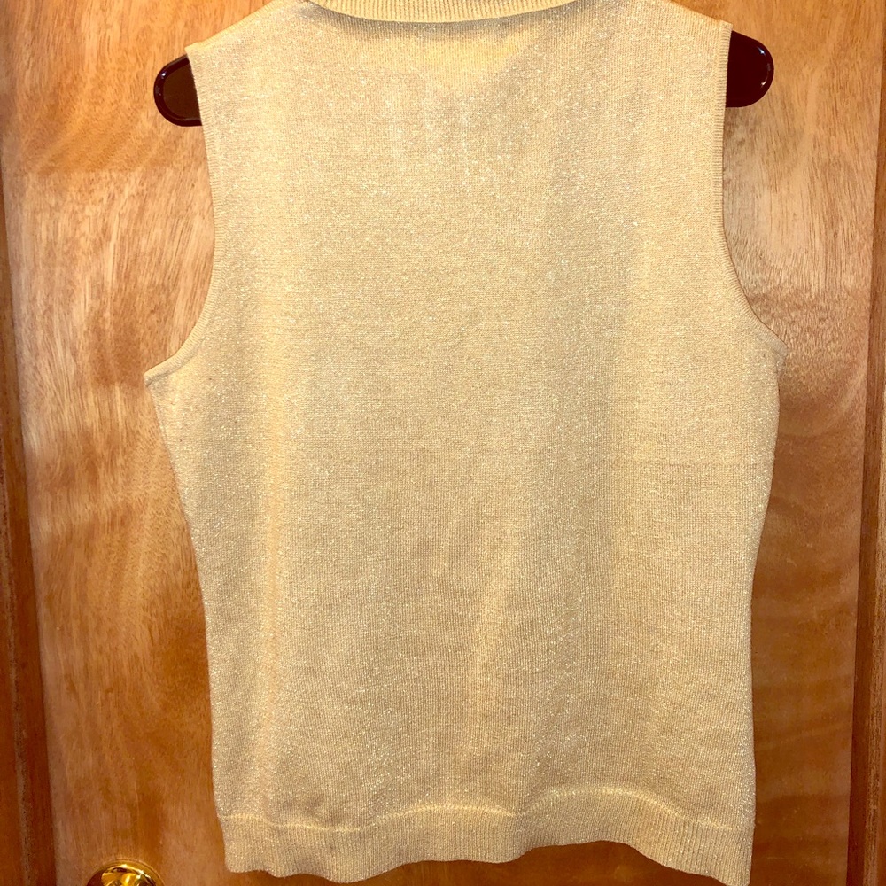 Gold Sleeveless Turtle Neck